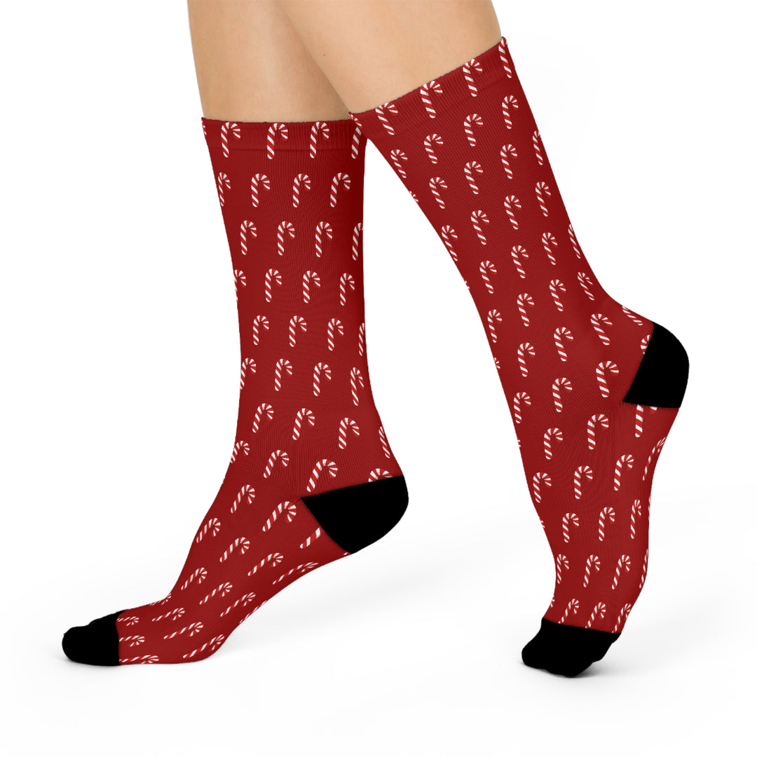 NAIComfyKellections Candy Cane Cushioned Crew Socks